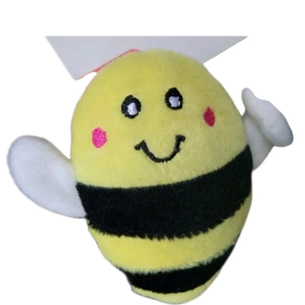 ZippyPaws Miniz 3-Pack Squeaky Plush Dog Toy Bumble Bee Yellow Black Striped